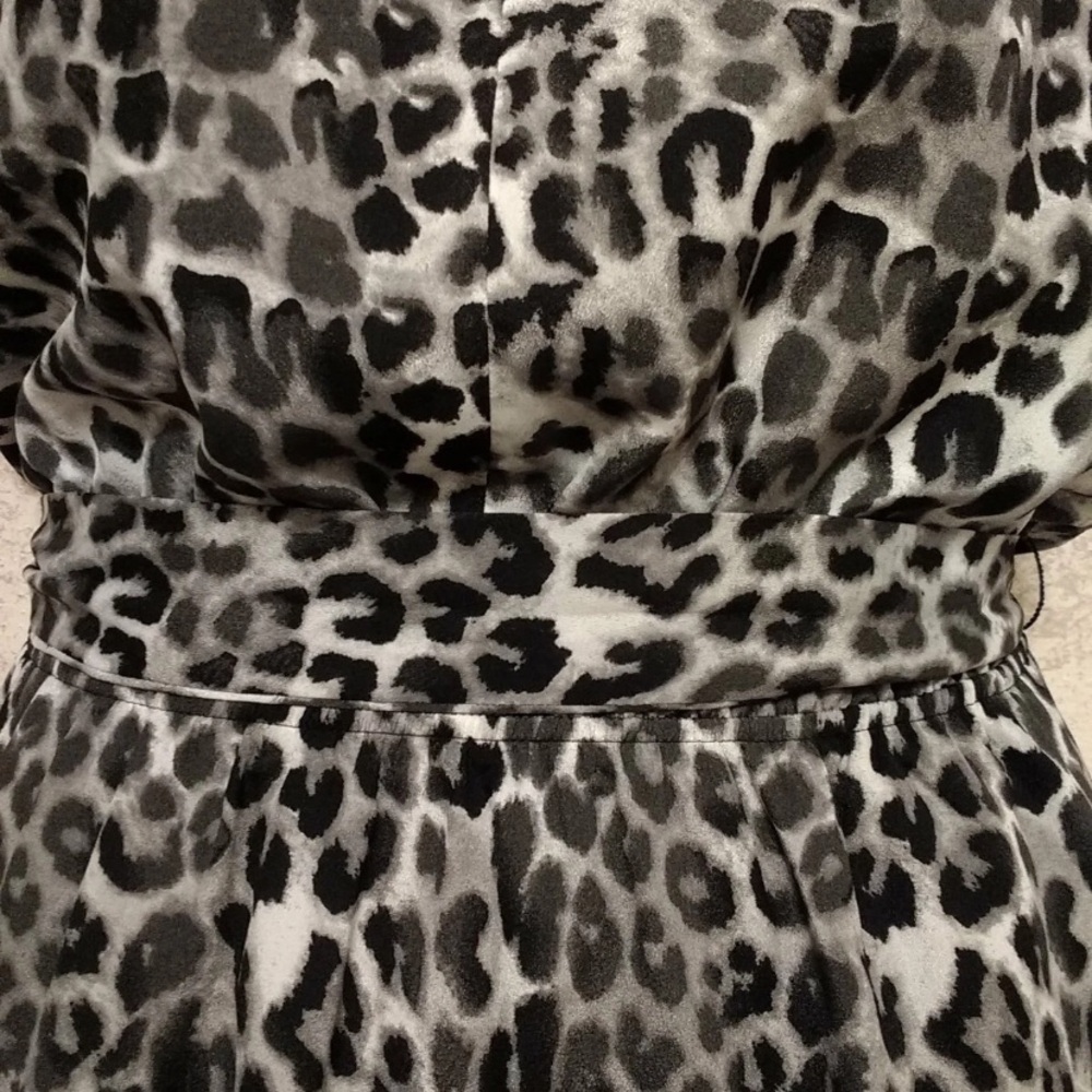 Express Black and White Leopard Print Midi Halter Dress - Picture 5 of 12